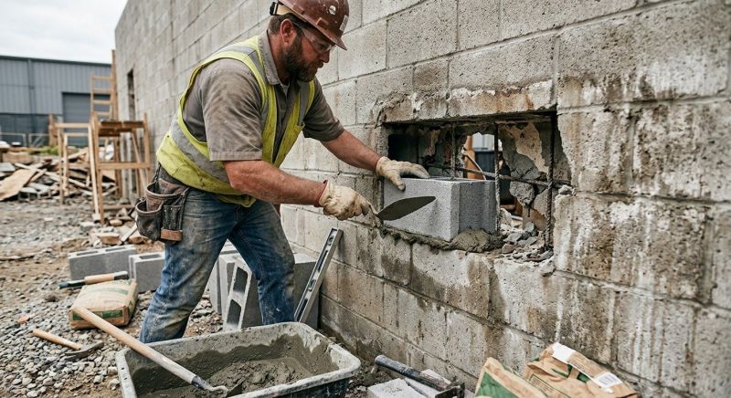 Cinder Block Wall Repair in Montebello, CA