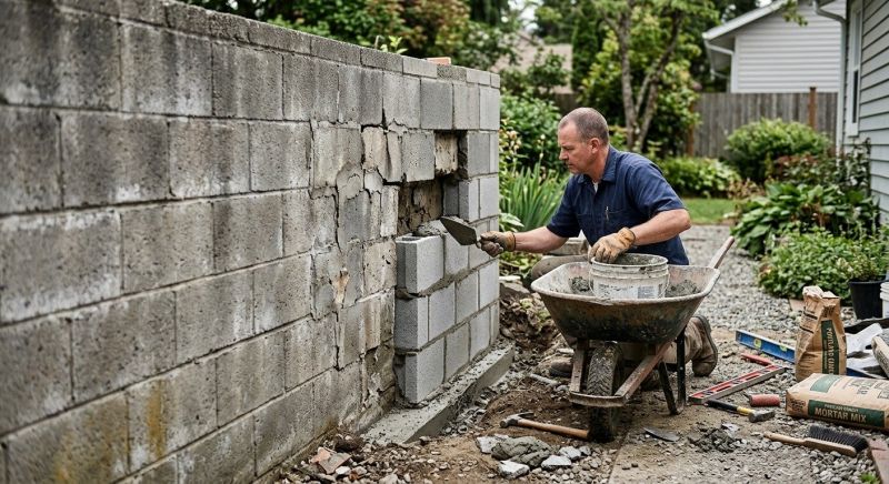 Cinder Block Wall Repair in Rosemead, CA